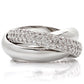 MA0W065 - Rhodium Brass Ring with AAA Grade CZ  in Clear