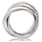 MA0W065 - Rhodium Brass Ring with AAA Grade CZ  in Clear