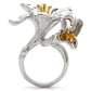 MA0W082 - Gold+Rhodium Brass Ring with No Stone