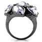 MA0W120 - Ruthenium Brass Ring with AAA Grade CZ  in Light Amethyst