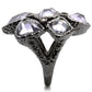 MA0W120 - Ruthenium Brass Ring with AAA Grade CZ  in Light Amethyst