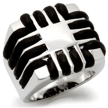 MA0W123 - Rhodium Brass Ring with No Stone