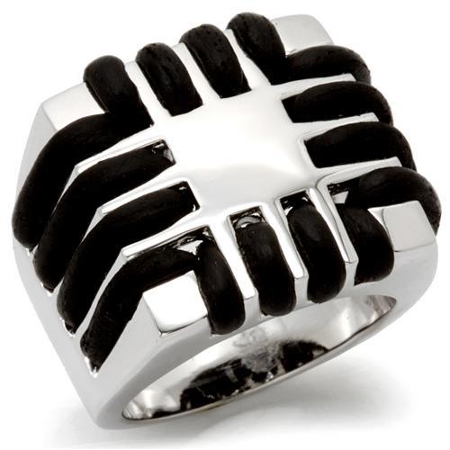MA0W123 - Rhodium Brass Ring with No Stone