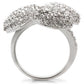 MA0W145 - Rhodium Brass Ring with AAA Grade CZ  in Clear