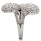 MA0W145 - Rhodium Brass Ring with AAA Grade CZ  in Clear