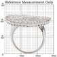 MA0W146 - Rhodium Brass Ring with AAA Grade CZ  in Clear