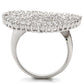 MA0W146 - Rhodium Brass Ring with AAA Grade CZ  in Clear