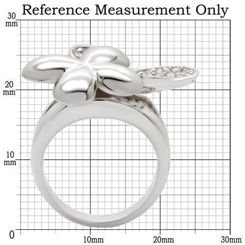 MA0W147 - Rhodium Brass Ring with AAA Grade CZ  in Clear