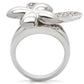 MA0W147 - Rhodium Brass Ring with AAA Grade CZ  in Clear