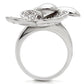 MA0W147 - Rhodium Brass Ring with AAA Grade CZ  in Clear