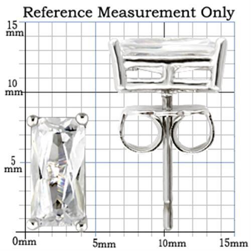 MA0W162 - Rhodium 925 Sterling Silver Earrings with AAA Grade CZ  in Clear