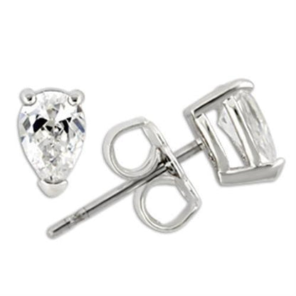 MA0W163 - Rhodium 925 Sterling Silver Earrings with AAA Grade CZ  in Clear
