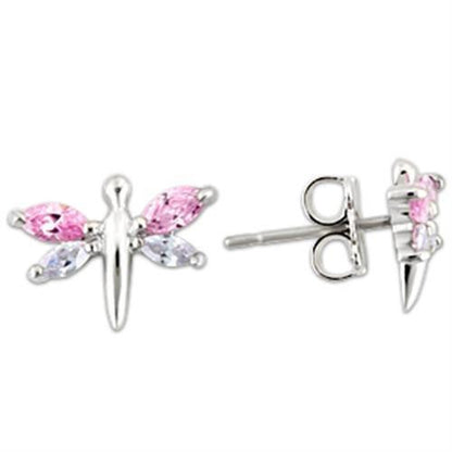 MA0W179 - Rhodium 925 Sterling Silver Earrings with AAA Grade CZ  in Multi Color