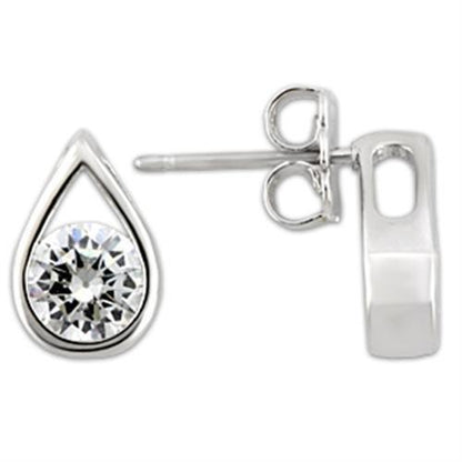 MA0W180 - Rhodium 925 Sterling Silver Earrings with AAA Grade CZ  in Clear
