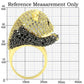 MA0W182 - Gold+Ruthenium Brass Ring with AAA Grade CZ  in Jet