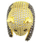 MA0W182 - Gold+Ruthenium Brass Ring with AAA Grade CZ  in Jet