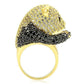MA0W182 - Gold+Ruthenium Brass Ring with AAA Grade CZ  in Jet