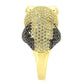 MA0W182 - Gold+Ruthenium Brass Ring with AAA Grade CZ  in Jet