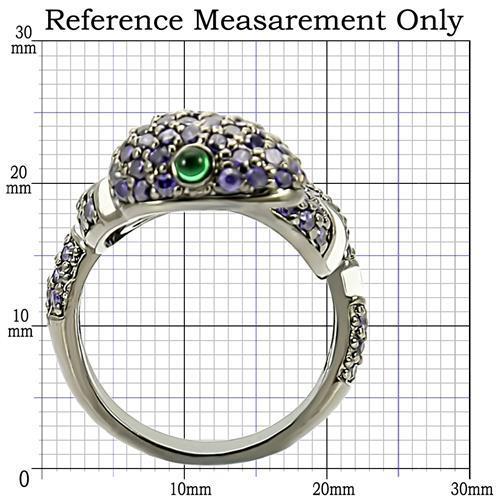 MA0W184 - Ruthenium Brass Ring with AAA Grade CZ  in Multi Color