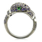 MA0W184 - Ruthenium Brass Ring with AAA Grade CZ  in Multi Color