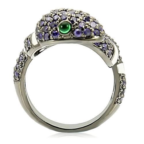 MA0W184 - Ruthenium Brass Ring with AAA Grade CZ  in Multi Color