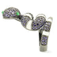 MA0W184 - Ruthenium Brass Ring with AAA Grade CZ  in Multi Color
