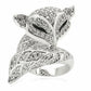 MA0W185 - Rhodium Brass Ring with AAA Grade CZ  in Clear