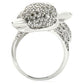 MA0W185 - Rhodium Brass Ring with AAA Grade CZ  in Clear