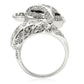 MA0W185 - Rhodium Brass Ring with AAA Grade CZ  in Clear