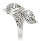 MA0W185 - Rhodium Brass Ring with AAA Grade CZ  in Clear