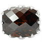 MA0W198 - Rhodium Brass Ring with AAA Grade CZ  in Smoky Topaz