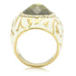 MA0W200 Gold Brass Ring with AAA Grade CZ in Olivine color