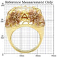 MA0W203 - Matte Gold & Gold Brass Ring with AAA Grade CZ  in Clear