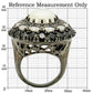 MA0W213 - Ruthenium Brass Ring with Milky CZ  in White