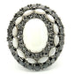 MA0W213 - Ruthenium Brass Ring with Milky CZ  in White