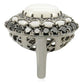 MA0W213 - Ruthenium Brass Ring with Milky CZ  in White