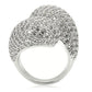 MA0W216 - Rhodium Brass Ring with AAA Grade CZ  in Clear