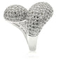 MA0W216 - Rhodium Brass Ring with AAA Grade CZ  in Clear