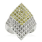 MA0W220 Rhodium Brass Ring with AAA Grade CZ in Topaz