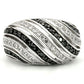 MA0W224 - Rhodium + Ruthenium Brass Ring with AAA Grade CZ  in Jet