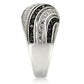 MA0W224 - Rhodium + Ruthenium Brass Ring with AAA Grade CZ  in Jet
