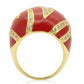 MA0W229 - Gold Brass Ring with AAA Grade CZ  in Clear