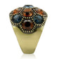 MA0W234 - Antique Copper Brass Ring with Top Grade Crystal  in Multi Color