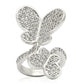 MA0W237 - Rhodium Brass Ring with AAA Grade CZ  in Clear