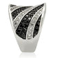 MA0W242 - Rhodium + Ruthenium Brass Ring with AAA Grade CZ  in Jet