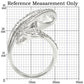 MA0W253 - Rhodium Brass Ring with AAA Grade CZ  in Clear