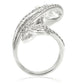 MA0W253 - Rhodium Brass Ring with AAA Grade CZ  in Clear
