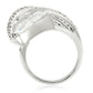 MA0W253 - Rhodium Brass Ring with AAA Grade CZ  in Clear