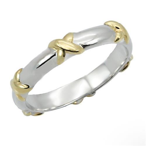 MA0W262 - Reverse Two-Tone Brass Ring with No Stone