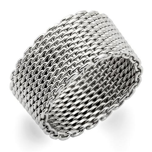 MA0W268 - Rhodium Brass Ring with No Stone